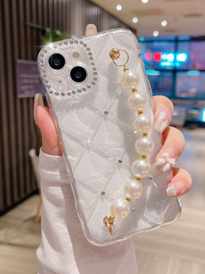 Band Rhinestone Studded Phone Case Compatible With IPhone 17 Pro Max/17 Pro/17 Air/17/16 Pro Max/16/16 Pro/16 Plus/15/15 Pro Max/15 Pro/15 Plus/11/13/12/14 Pro Max/11 Pro Max/12 Pro Max/13 Pro Max/13 Pro, Full Coverage Anti-Drop Transparent Soft Shell