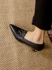 Women's Pointed Toe High Heel Pumps, Versatile Professional Work Shoes, New Spring/Autumn Styles,Elegant,Kitten Heels - Black - View 3