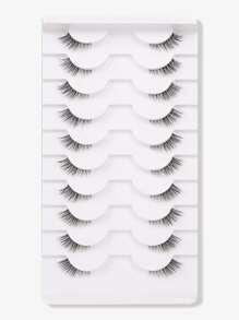 10pairs Extra Long False Eyelashes - Black - View 1