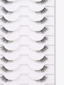 10pairs Extra Long False Eyelashes - Black - View 2