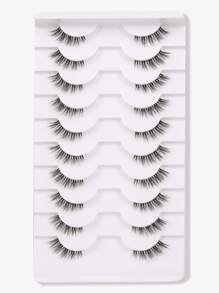10 cặp lông mi giả cực dài - màu đen - Xem 1