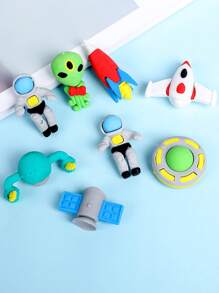 4入組卡通太空隨機橡皮 - 彩色 - 查看 2