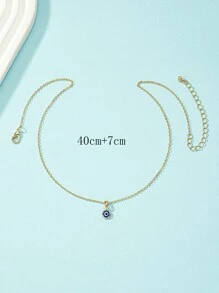 Evil Eye Pendant Necklace - Yellow Gold - View 3