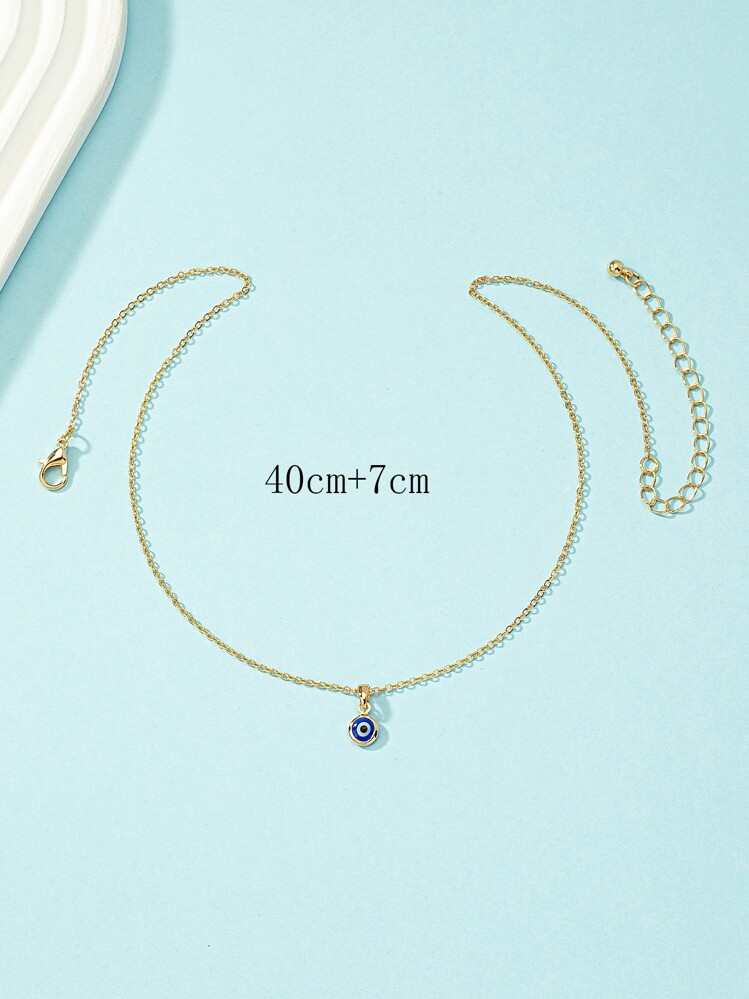 Evil Eye Pendant Necklace - Yellow Gold - View 3