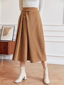 BizChic 高腰褶皺半身裙 - 棕色 - 查看 5