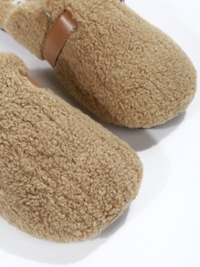 Buckle Decor Flat Mules - Khaki - View 5