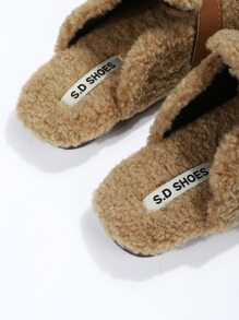 Buckle Decor Flat Mules - Khaki - View 7