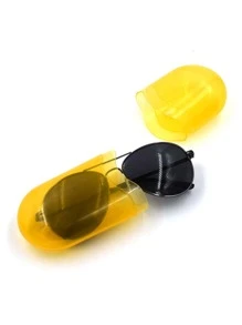 Estuche para gafas unicolor - Amarillo - Ver 2