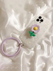 3D花朵裝飾手機殼附圓環腕帶 - 彩色 - 查看 2