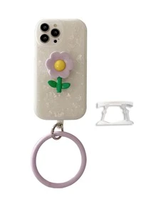 3D花朵裝飾手機殼附圓環腕帶 - 彩色 - 查看 5