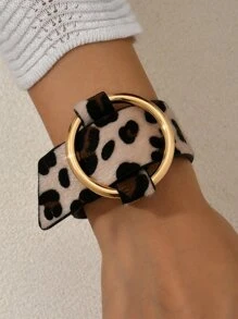 Pulsera con patrón de leopardo adorno de anillo - Multicolor - Ver 1
