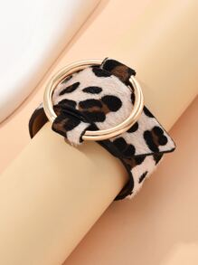 Pulsera con patrón de leopardo adorno de anillo - Multicolor - Ver 2