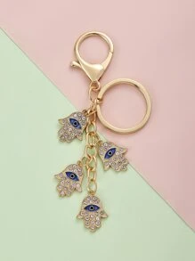 Chi tiết Mắt Ác Rhinestone Móc khóa Bùa Tay Hamsa - Nhiều màu - Xem 3