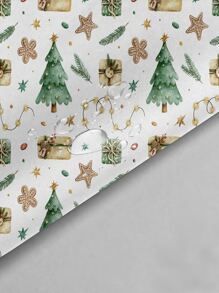 2pcs Christmas Tree Print Waterproof Curtain - Multicolor - View 4