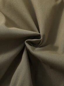 Girls Fuzzy Trim Hooded Thermal Lined Jacket - Army Green - View 3