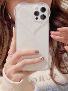 Transparent Heart-Shaped Apple Phone Case Compatible With IPhone 17 Pro Max/17 Pro/17 Air/17/16 Pro Max/16 Pro Max/16/16 Pro/15/15 Pro Max/15 Pro/15 Plus/11/12/13/14 Pro Max/XS/XR/11 Pro/11 Pro Max/12 Pro/12 Pro Max/13 Pro/13 Pro Max/7 Plus/14 Pro/14 Pro Max/14 Plus/7 Plus/8 Plus/8/SE2, Soft