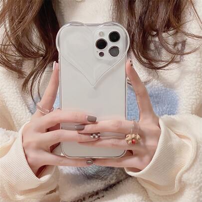 透明心形手机壳，兼容 17 Pro Max/17 Pro/17 Air/17/16 Pro Max/16 Pro Max/16/16 Pro/15/15 Pro Max/15 Pro/15 Plus/11/12/13/14 Pro Max/XS/XR/11 Pro/11 Pro Max/12 Pro/12 Pro Max/13 Pro/13 Pro Max/7 Plus/14 Pro/14 Pro Max/14 Plus/7 Plus/8 Plus/8/SE2，柔软