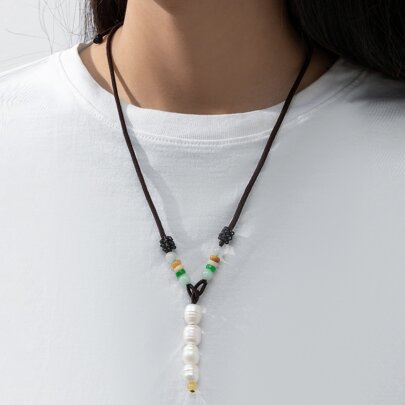 Cultured Pearl Decor Necklace