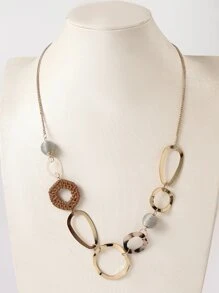 1 Vòng cổ mặt dây chuyền hình học đa thiết kế Thích hợp cho trang phục hàng ngày của phụ nữ - Nhiều màu - Xem 1