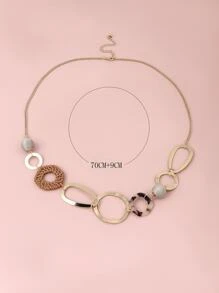 1 Vòng cổ mặt dây chuyền hình học đa thiết kế Thích hợp cho trang phục hàng ngày của phụ nữ - Nhiều màu - Xem 3