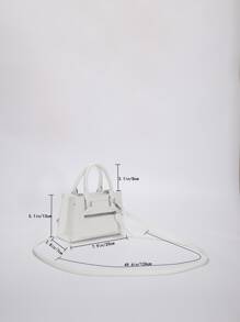 Mini Fashionable Zipper Multifunctional Handbag & Shoulder Bag For Women - White - View 3