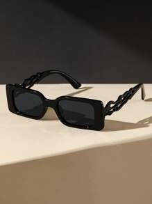 火彩设计方形框架时尚眼镜，适合夏季海滩度假、户外、旅行 - 灰色 - 查看 1