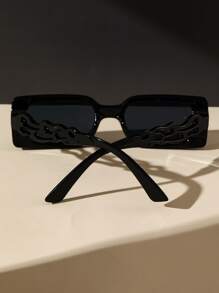 火彩设计方形框架时尚眼镜，适合夏季海滩度假、户外、旅行 - 灰色 - 查看 5