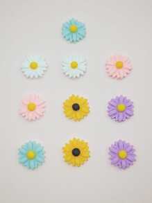 10 piezas Accesorio de pelo con diseño de flor DIY - Multicolor - Ver 2