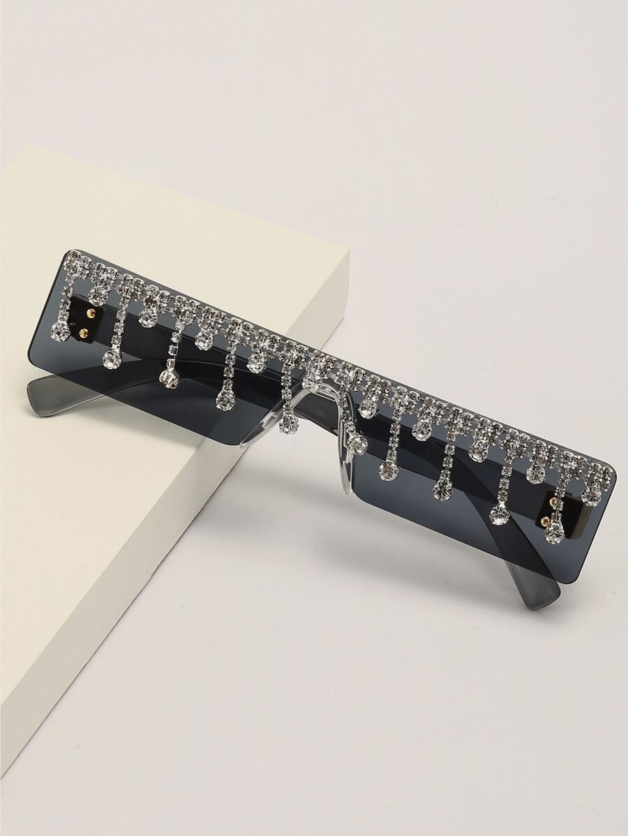 水鑽裝飾平頂形太陽眼鏡