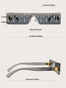 水鑽裝飾平頂形太陽眼鏡