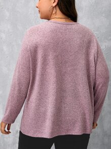 SHEIN LUNE T-Shirt mit halber Knopfleiste