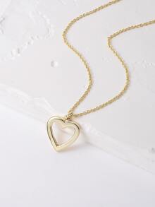 Heart Charm Necklace - Yellow Gold - View 1