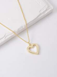 Heart Charm Necklace - Yellow Gold - View 2