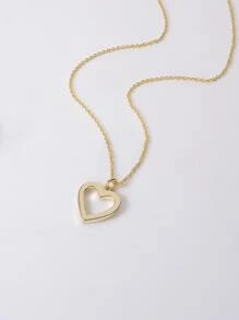 Heart Charm Necklace - Yellow Gold - View 3