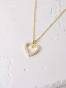 Heart Charm Necklace - Yellow Gold - View 5