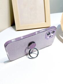 Clear Phone Case With Ring Holder & Glitter Paper,International Version, Not The Domestic Version - Purple - View 2