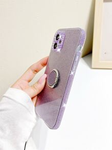 Clear Phone Case With Ring Holder & Glitter Paper,International Version, Not The Domestic Version - Purple - View 5