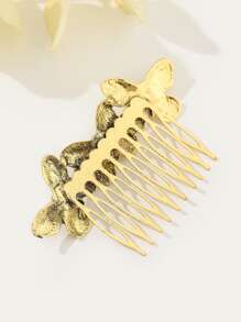 Butterfly Decor Hair Comb - Bronze - View 2