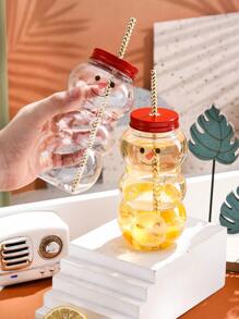 1pc Creative Love Cartoon Fruit Shaped Plastic Cup With Random Hat - Multicolor - View 2