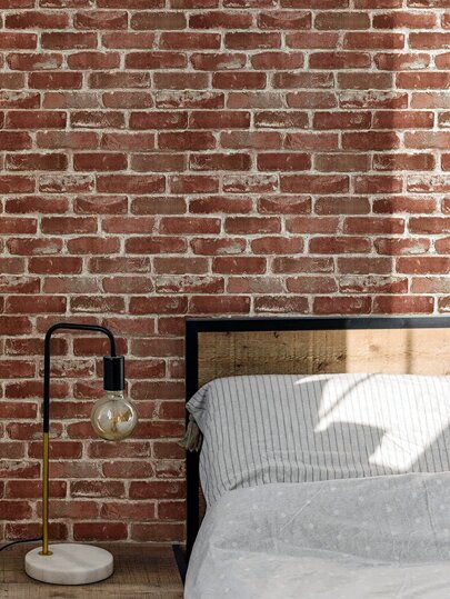 1roll 3d Wit Brick Pattern Self Adhesive Wallpaper Pvc Home Waterproof Removable Wand Sticker Renovation Bedroom Living Room, Moderne Stickers Peel Panels, Paper, Wallpapers, ation Items Refresh Your Home, Rama Birthday Graduation