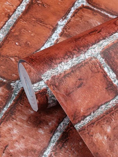 1roll 3d Wit Brick Pattern Self Adhesive Wallpaper Pvc Home Waterproof Removable Wand Sticker Renovation Bedroom Living Room, Moderne Stickers Peel Panels, Paper, Wallpapers, ation Items Refresh Your Home, Rama Birthday Graduation view 2