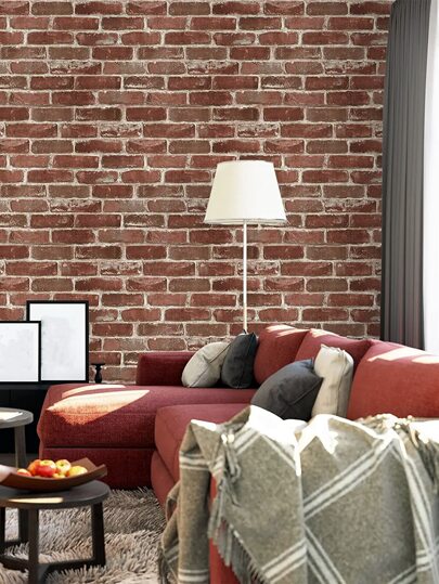 1roll 3d Wit Brick Pattern Self Adhesive Wallpaper Pvc Home Waterproof Removable Wand Sticker Renovation Bedroom Living Room, Moderne Stickers Peel Panels, Paper, Wallpapers, ation Items Refresh Your Home, Rama Birthday Graduation view 3