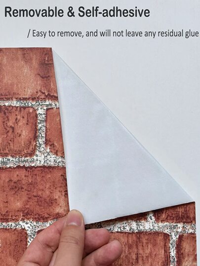 1roll 3d Wit Brick Pattern Self Adhesive Wallpaper Pvc Home Waterproof Removable Wand Sticker Renovation Bedroom Living Room, Moderne Stickers Peel Panels, Paper, Wallpapers, ation Items Refresh Your Home, Rama Birthday Graduation view 6