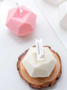 1 pieza Molde de vela de silicona, Molde de vela hecho a mano con cubo de rhinestone 3D para velas DIY - Blanco - Ver 2