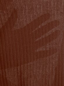 SHEIN ICON Crisscross Ruched Bust Colorblock Halter Top - Brown - View 6