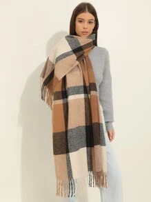 1 Khăn choàng lưới giả cashmere dành cho nữ, mềm mại và ấm áp, thích hợp sử dụng hàng ngày, phòng máy lạnh hoặc chăn ngủ - Nhiều màu - Xem 1