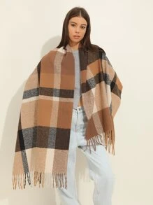 1 Khăn choàng lưới giả cashmere dành cho nữ, mềm mại và ấm áp, thích hợp sử dụng hàng ngày, phòng máy lạnh hoặc chăn ngủ - Nhiều màu - Xem 2