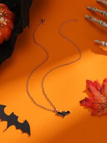 Halloween Bat Charm Necklace - Multicolor - View 2