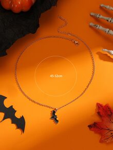 Halloween Bat Charm Necklace - Multicolor - View 3