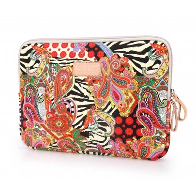  1pc LISEN Paisley Pattern Red Shockproof Waterproof Laptop Sleeve, Fits Air 11.6 12 13.3 15.4 M1 M2 M3 2012-2024, Pro 13 14 15 16 2010-2024, MateBook 12-16, And Chromebook